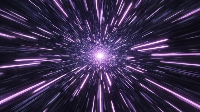 Hyperspace Jump Through Starfield Traveling At Warp Speed In Deep Space