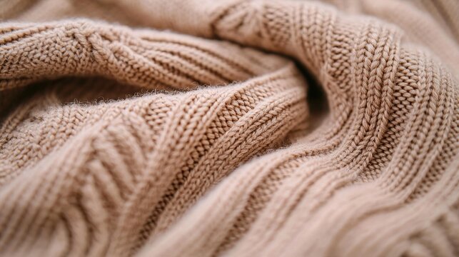 Macro: Fine knit pattern of a cashmere sweater, soft, cozy, elegant