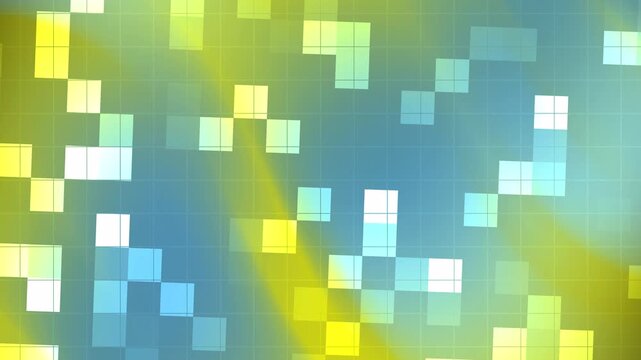 Abstract Pixel Light Background with Colorful Mosaic Glow and Digital Bokeh Effect