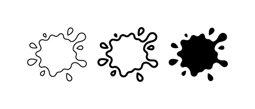 Ink Splatter Icons, Paint Splash Vector Art, Liquid Drop Shapes