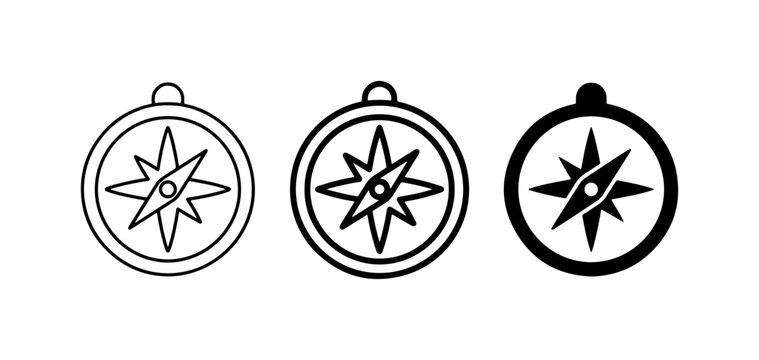Compass Icons Set, Navigation Tools, Directional Guides, Travel Symbols, Vintage Style
