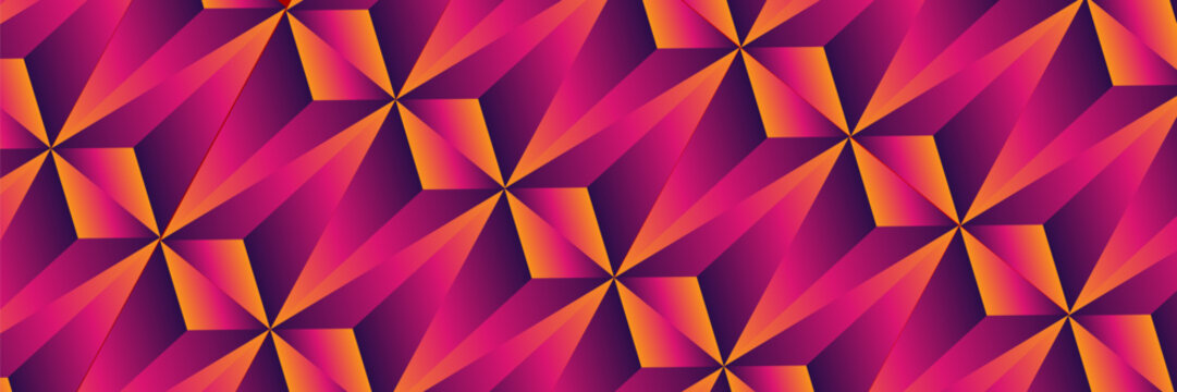 Abstract 3D geometric diamond pattern background with red and grey tones
