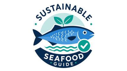 Obraz premium Illustration of a Blue Fish Symbol in Seafood Logo.