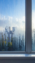 Obraz premium Janela com gotas de chuva