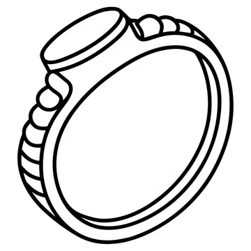 Toe Ring line art vector