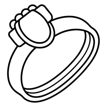 Toe Ring line art vector