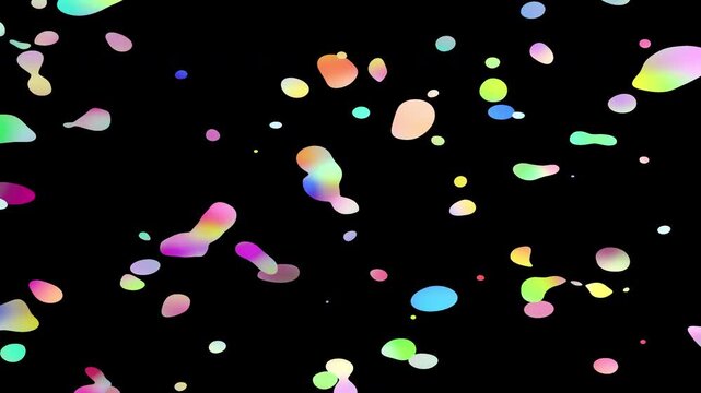 Abstract Colorful Gradient Fluid Blobs Floating with Alpha Channel Transparent Background