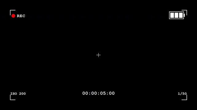 Modern camera screen recorder designed for realistic filming. 4k black background