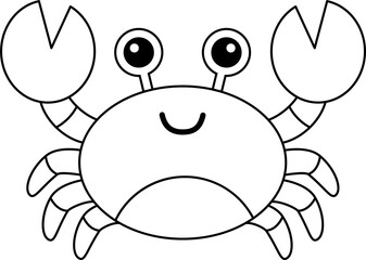 Fototapeta premium Line drawing of a crab.