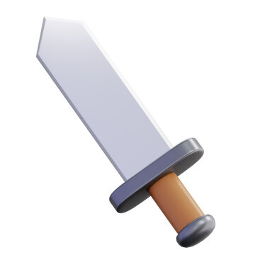 3D stylized medieval knight sword icon