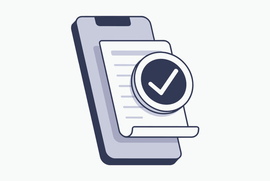 Smartphone displaying a verified document and contract approval badge representing digital sign-off and mobile payments.