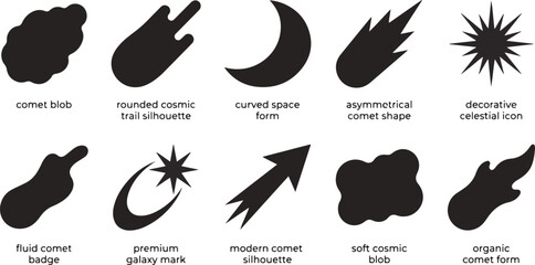 Various comet shapes and silhouettes © MUKTARANI