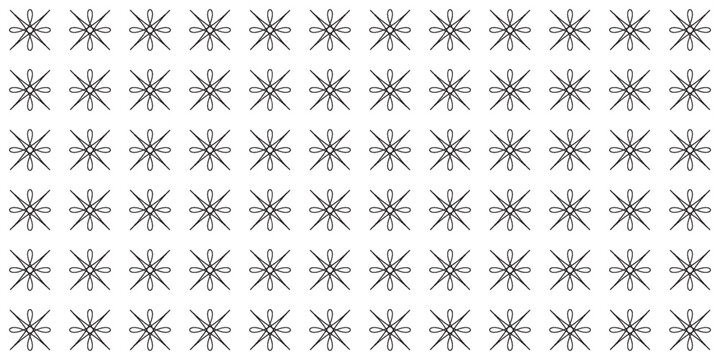 Seamless abstract geometric pattern with gray flower and star elements