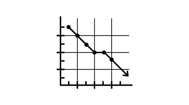 Stock Market Decline Graph with Downward Trend Arrow