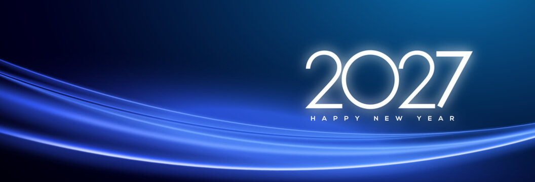 Happy New Year 2027 Greeting Card, Banner, Background
