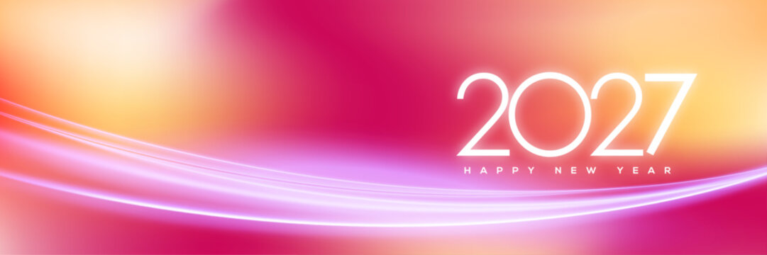 Happy New Year 2027 Greeting Card, Banner, Background
