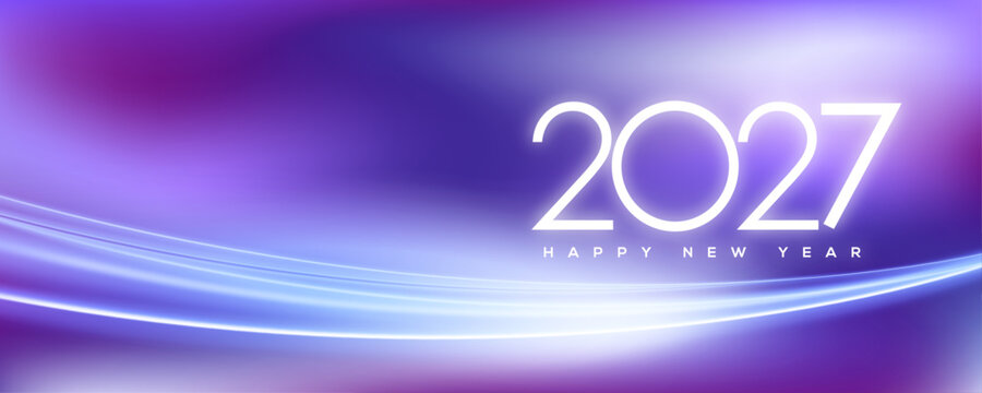 Happy New Year 2027 Greeting Card, Banner, Background

