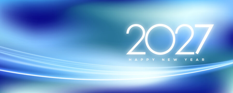 Happy New Year 2027 Greeting Card, Banner, Background
