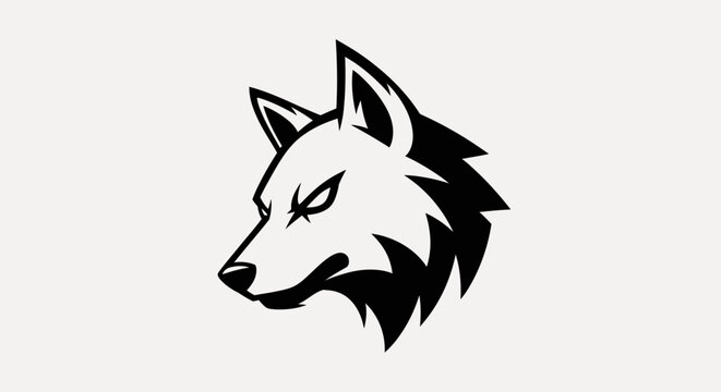 Aggressive Wolf Head Logo, Fierce Animal Emblem, Modern Design