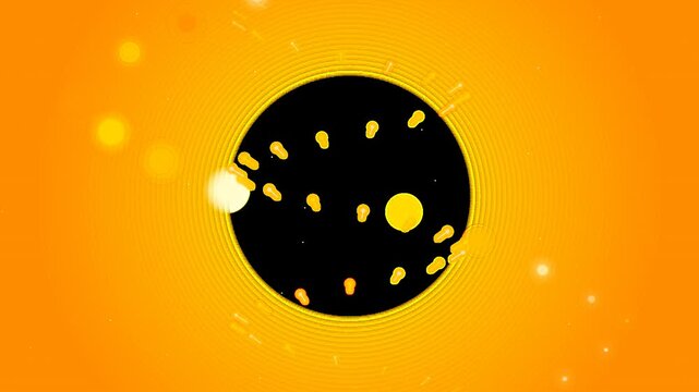Abstract Particles of Light Swirling and Glowing Around a Central Black Circle with Radiating Energy Transparent Background