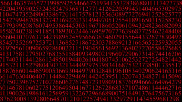 Digital matrix background, with red scrolling, numbers, data stream, and cyber security, concept code