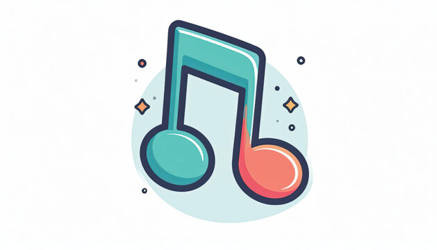 Colorful eighth note musical symbol.