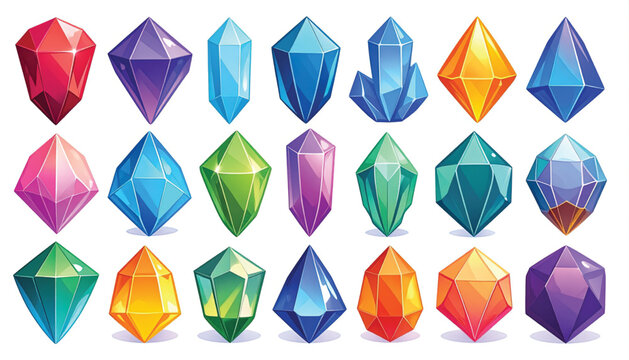 Colorful Gemstones in Various Shapes.