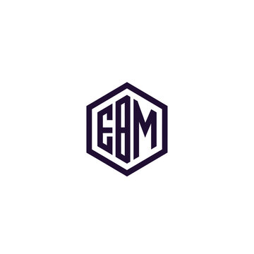 Hexagonal EAM monogram geometric letter logo.