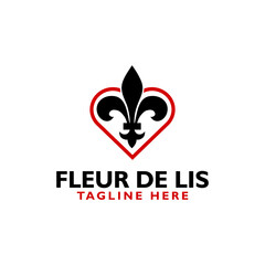 Fleur de lis silhouette logo icon isolated on white background © sljubisa