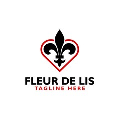 Fleur de lis silhouette logo icon isolated on white background © sljubisa