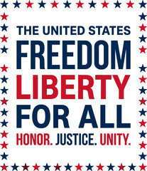 Fototapeta premium Patriotic american graphic with stars and stripes freedom liberty and unity message