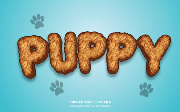 Puppy 3D editable text style effect