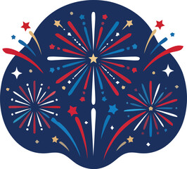 Fototapeta premium Celebration Concept Fireworks on on a transparent background