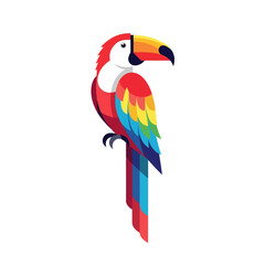 Fototapeta premium Colorful Toucan Parrot Bird Illustration - Isolated on White