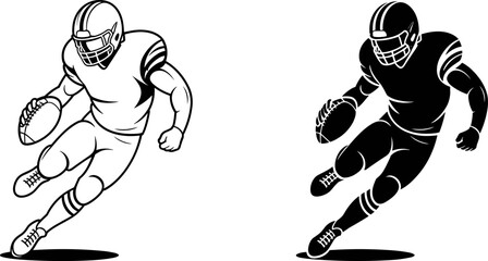 American football player running with ball in hand © Craft Designer
