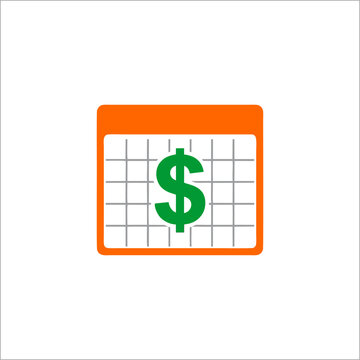 Calendar Icon with Dollar Sign for Financial Planning