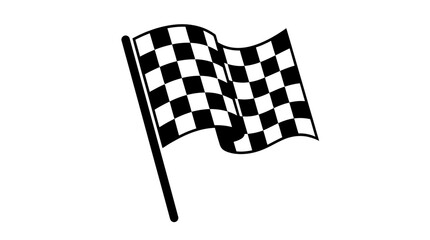 A checkered flag waves in the air during a racing event. © Asad