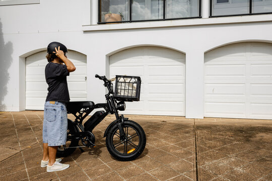 Getting ready to ride eBike in coastal Australia