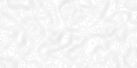 Fototapeta premium White topography map line geometric grid outline curve counter map wavy design. topography relief discovery area black spiral line space landscape texture background.