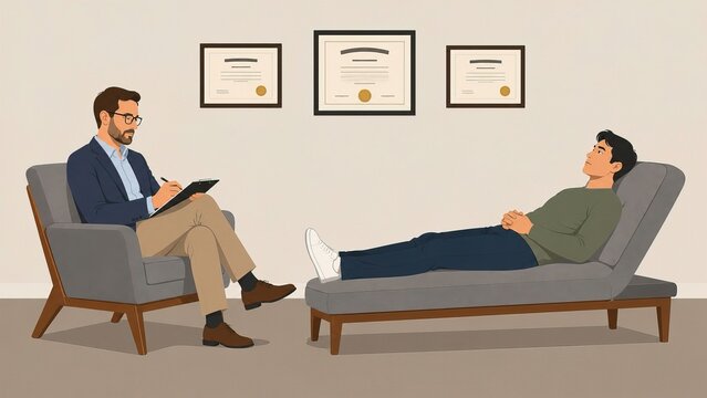 a psychiatrist and the patient