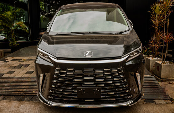 Lexus LM black MPV hybrid model car. Lexus is the luxury vehicle division of the Japanese automaker Toyota Motor Corporation, headquartered in Shimoyama, Aichi, Japan since 2024. 