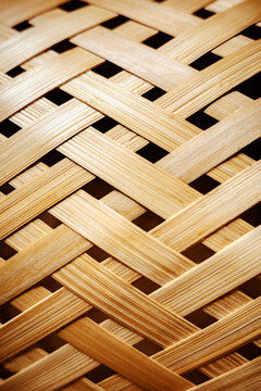 Woven Bamboo Pattern Showing Fine Craft in a Close View