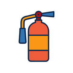 Obraz premium Simple vector illustration of a fire extinguisher safety equipment