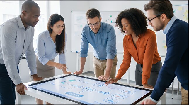 Innovative Team Collaboration: Interactive Digital Whiteboard for Business Strategy