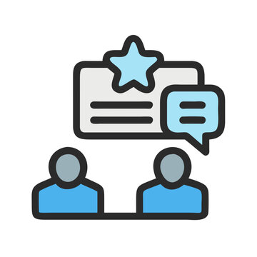 Employee feedback with reviews and star performance rating concept