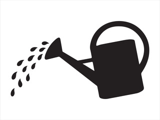 Watering can black silhouette flat vector isolated illustration © Chan