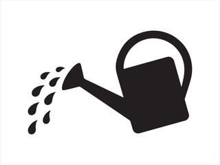 Watering can black silhouette flat vector isolated illustration © Chan