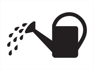 Watering can black silhouette flat vector isolated illustration © Chan