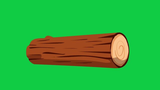 2D Animated Wooden Log with Natural Texture for Outdoor Themes