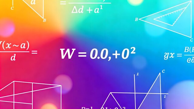 Mathematical equations and geometric shapes